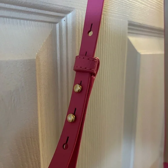 Kate Spade Hot Pink Leather Crossbody Purse with Tassels - Picture 9 of 11